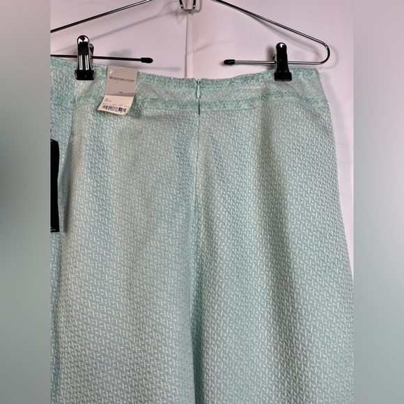 Worthington Womens teal Blue sequined waist flare knee length Skirt size 12 NWT - Picture 7 of 14